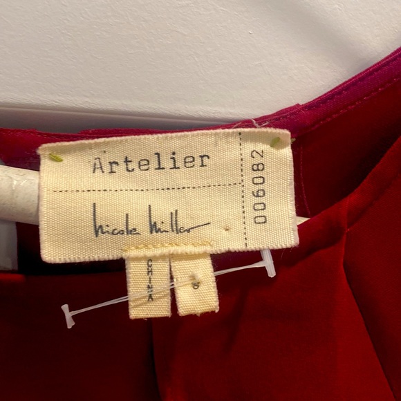 Nicole Miller Artelier Mini Dress - Wine, Burgundy, Silk —  Cocktail Dress - Picture 4 of 5